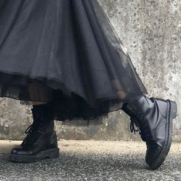 Dr. Martens Shoes - Dr Marten Smooth 1460 Mono Boots Black Combat Boots